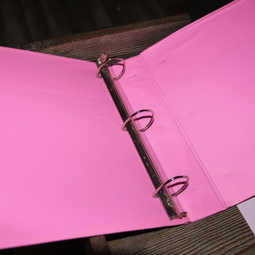 Set of Pink, Black & Light Pink Binders